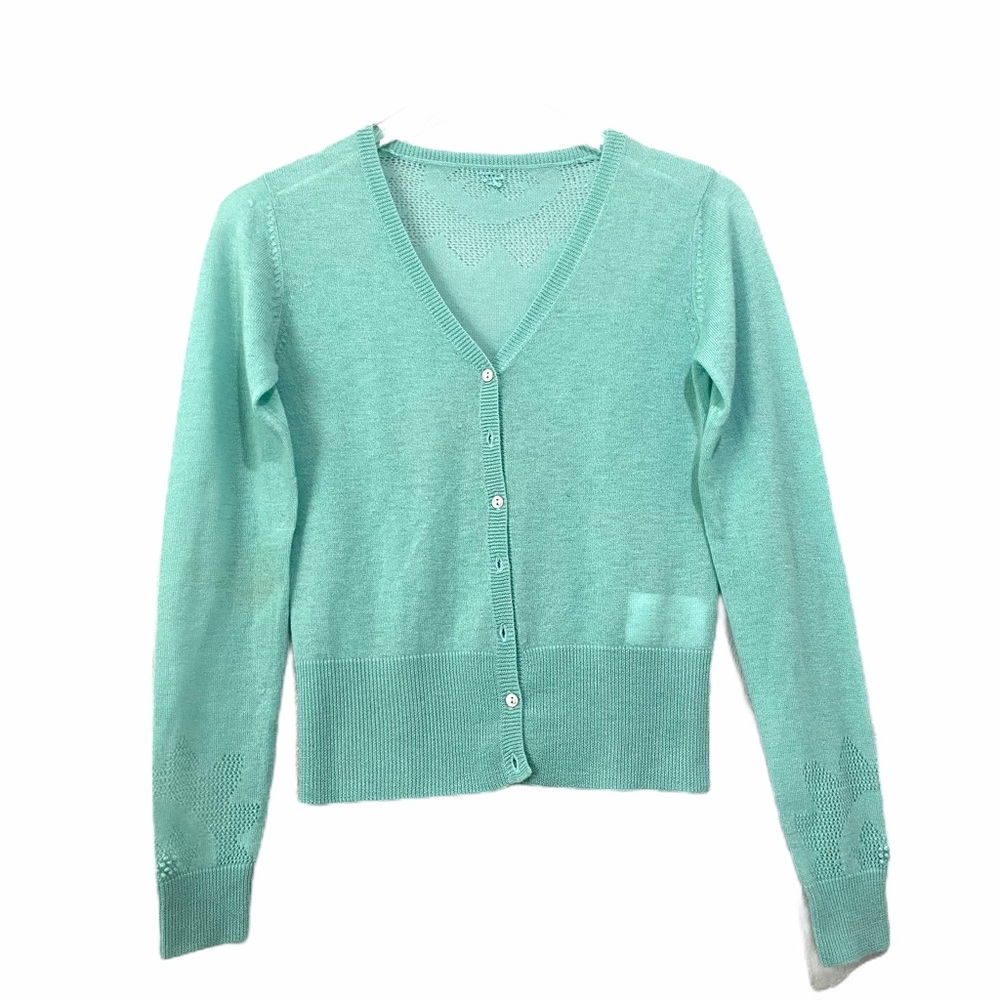 Giacca aqua blue cashmere cardigan sweater